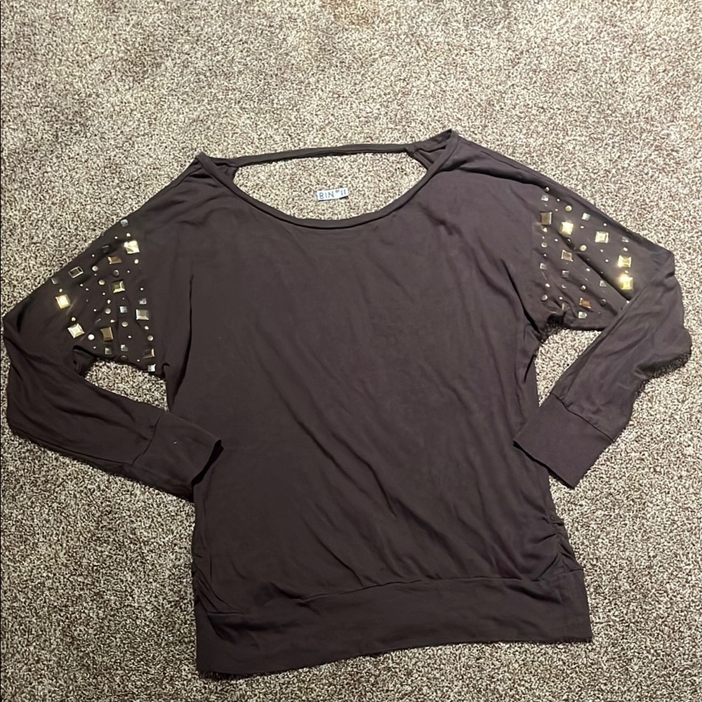 Baby Phat Brown Studded Women's Top
